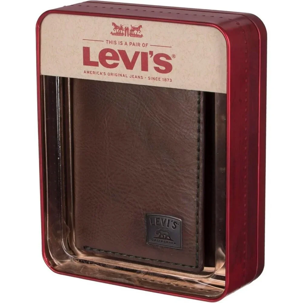 Men's Brown Stitch Wallet Style Includes Window Credit Card Holder Designed